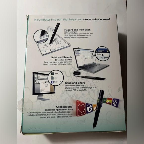 Livescribe Echo Smart Pen 8GB Brand New Record And Write - Picture 2 of 5